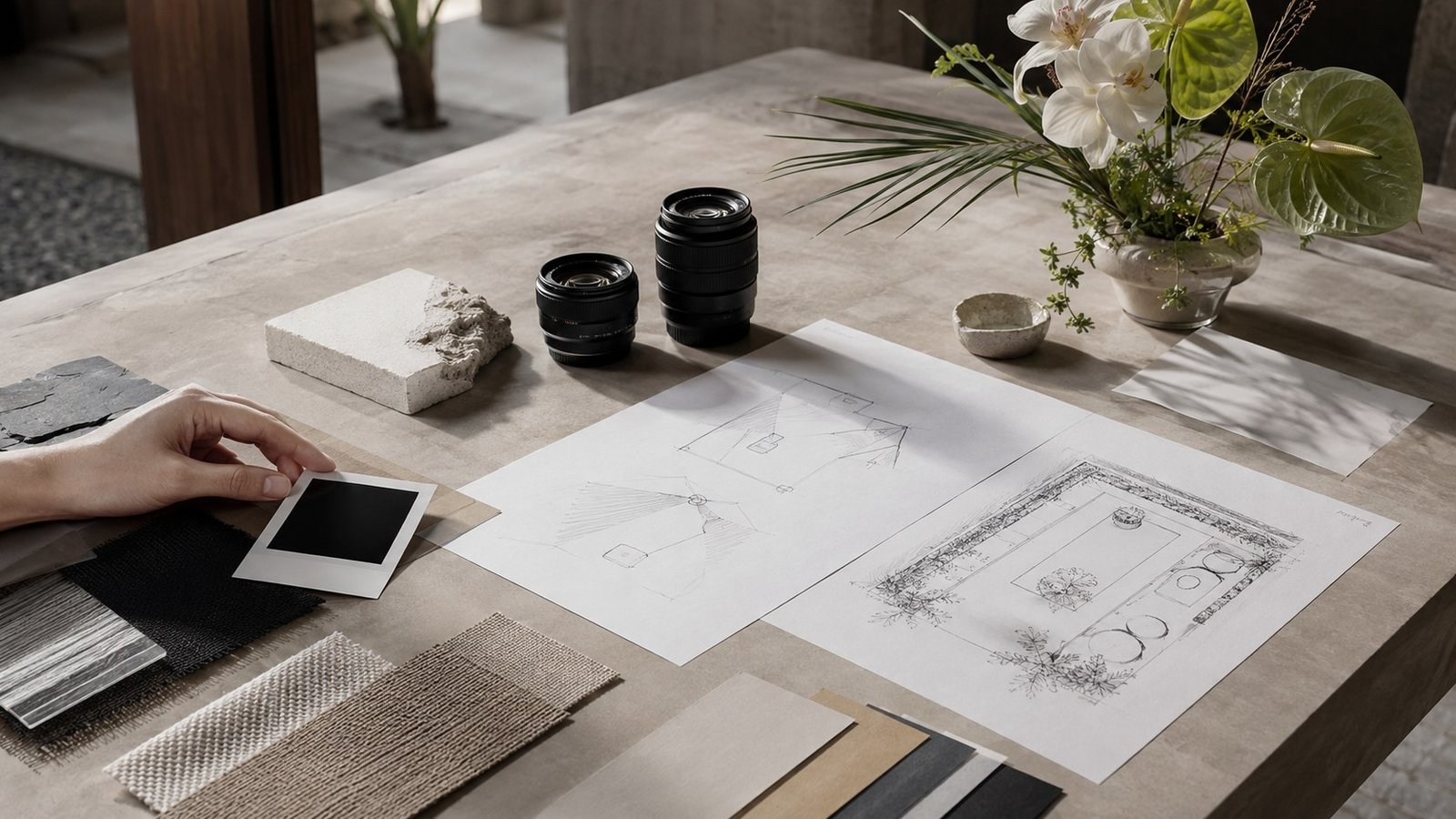 Concept planning materials for a personalized Meža event setup