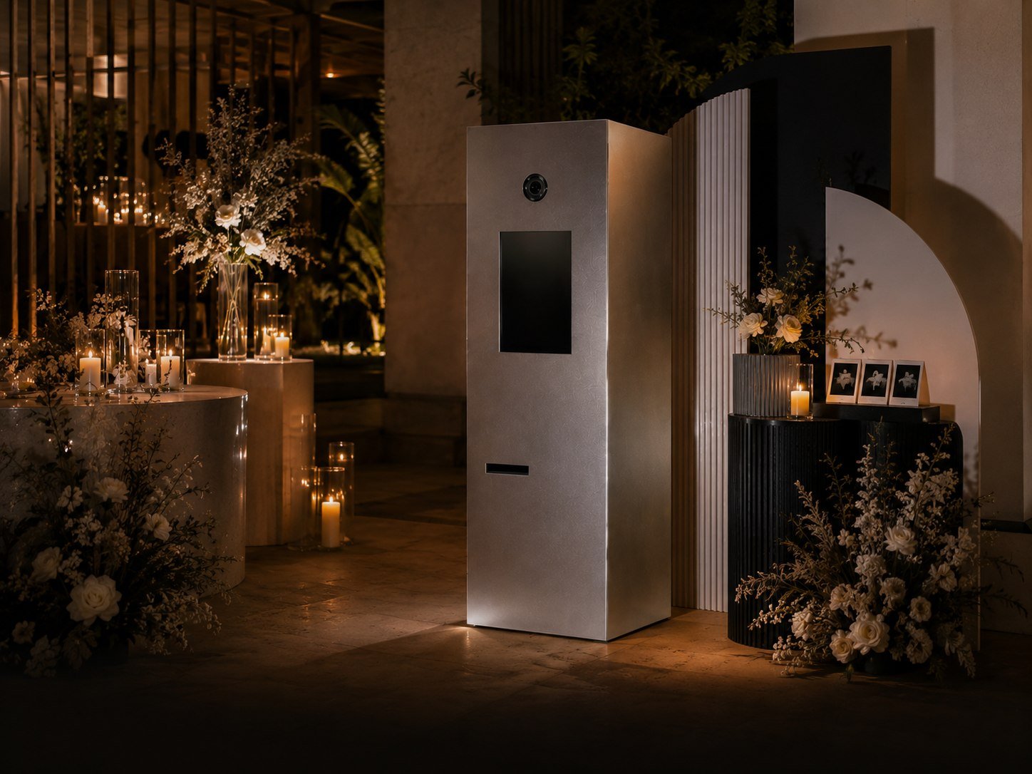 Meža booth prepared for a refined birthday celebration
