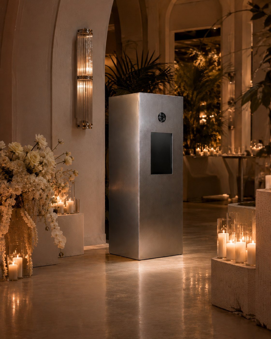 Meža booth installed for an elegant wedding